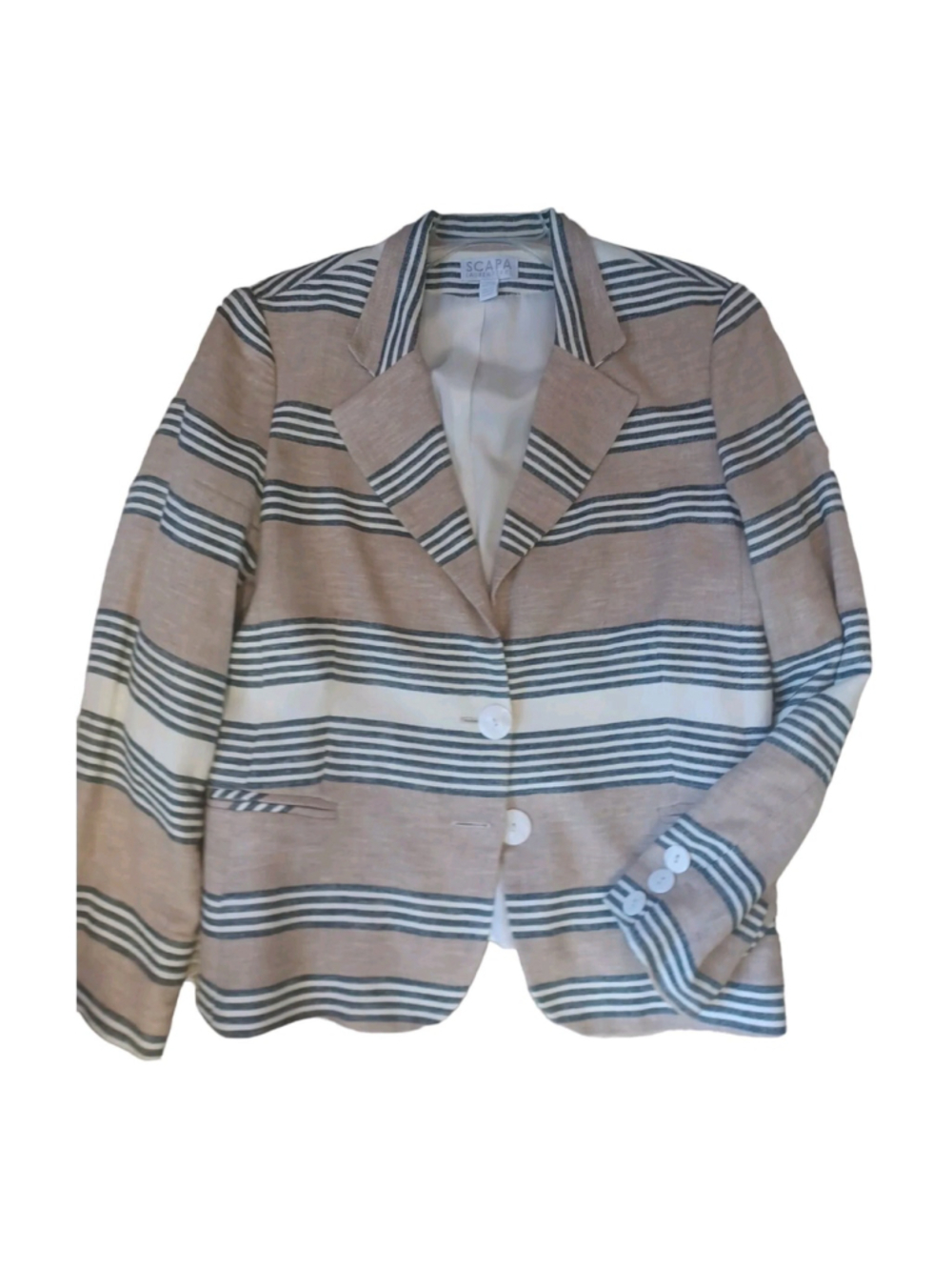 SCAPA Lauren Perre Women Jacket Blazer Linen Cotton 12